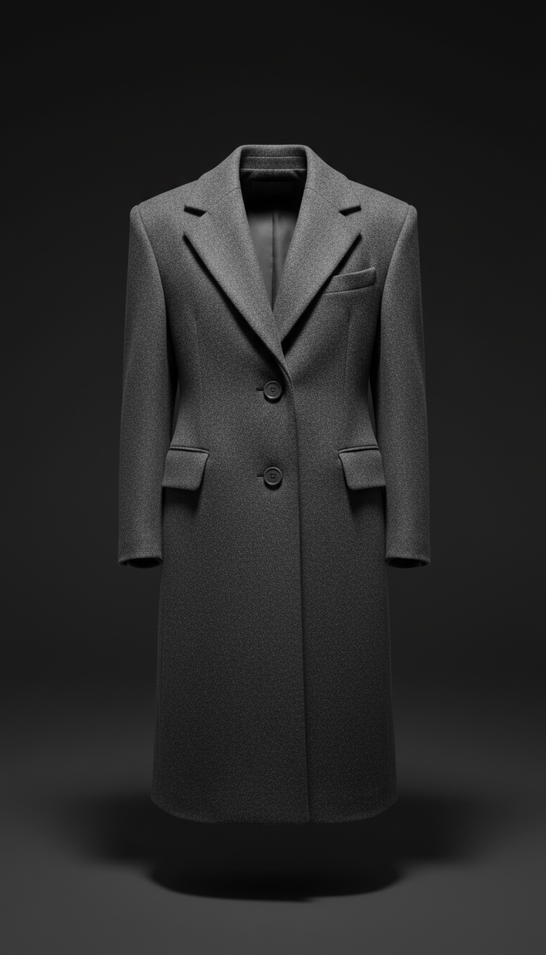 Structured Graphite Wool Coat